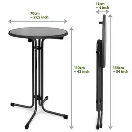 Beautissu Stehtisch Sylt Ø 70 cm Grau,