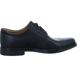 CLARKS Un Aldric Lace Derbys, Schwarzes Leder, 43 EU Weit