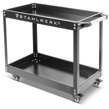 STAHLWERK Werkzeugwagen Kunststoff/Stahl schwarz 2 Ladeflächen