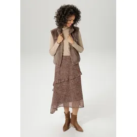Aniston CASUAL Midirock Damen Gepunktet Braun 40