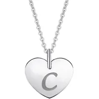 Kettenanhänger ONE ELEMENT "Herz Buchstaben Anhänger aus 333 Weißgold", silber, Schmuckanhänger, Damen, Herzmit Gravur C im Setmit Halskette, A, Gold Weißgold 333, Gold, Weißgold 333, Kettenanhänger, das perfekte Geburtstagsgeschenk für Frau und Mann