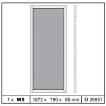 Karibu Ersatz Ganzglastür 187,2 x 68 x 78 cm bronciert