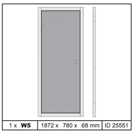 Karibu Ersatz Ganzglastür 187,2 x 68 x 78 cm bronciert