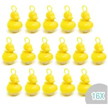 amli Enten Angeln | 16x gelbe Entchen mit Öse & Gewicht | Entenangeln Spiel Wasser groß | Perfekt für Firmenfeiern, Kita, Kindergeburtstag | Schwimmenten für Pool & Jahrmarkt |OHNE Angel