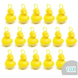 amli Enten Angeln | 16x gelbe Entchen mit Öse & Gewicht | Entenangeln Spiel Wasser groß | Perfekt für Firmenfeiern, Kita, Kindergeburtstag | Schwimmenten für Pool & Jahrmarkt |OHNE Angel
