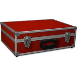 GORANDO® Transportkoffer rot | Alurahmen | 440x300x130mm | Für Werkzeuge, Kameras, Messgeräte etc.