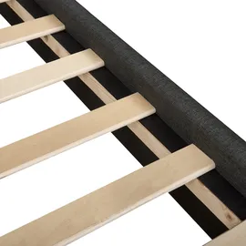 Beliani Bett mit Lattenrost Stoff La Rochelle 140 x 200 cm