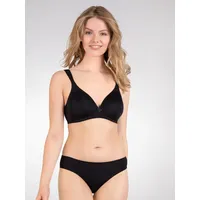 NATURANA Soft-BH nahtlose Schalen-Cups, gepolsterte Entlastungsträger schwarz,