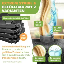 Kesser Schirmständer 60 Liter Kunststoff Grau