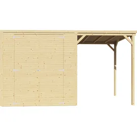BERTILO KONIFERA Beno 2 Plus Fineline Flachdach", BxT: 373x170 cm mit Anbaudach