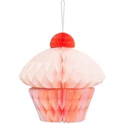 PartyDeco Muffin Wabenball 20cm Wabenfigur zum Stellen oder Hängen Tischdeko Raumdeko Papierdeko Cupcake Wabenbälle Pompons