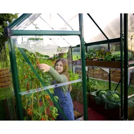 CANOPIA Hybrid Alu grün Polycarbonat 0,7 mm/Dach HKP 4 mm 4,5 m2 inkl. Stahlfundament