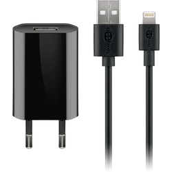 Goobay Apple Lightning Ladeset (5 W) - Netzteil mit Apple Lightning-Kabel, 1 m, schwarz