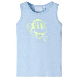 vidaXL Tanktop Kinder-Tanktop Hellblau Melange 128 blau