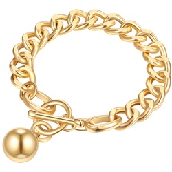 Lulu & Jane Armband Metall-Legierung in Gelbgold 22,0 cm Damen 
