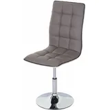 Küchenstuhl HWC-C41, Stuhl, höhenverstellbar drehbar, Kunstleder, taupe-grau