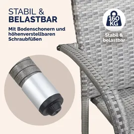 CASARIA Gartenstuhl 56 x 60 x 90 cm grau 4 St.