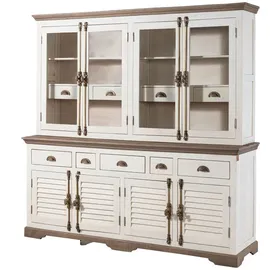 MASSIVMOEBEL24.DE Buffet Mango 204 x 50 x 210 cm Weiß