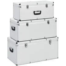 vidaXL Werkzeugbox 3 Stk. silber Aluminium