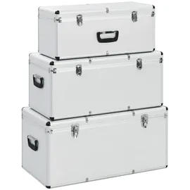 vidaXL Werkzeugbox 3 Stk. silber Aluminium