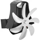 Wärmebetriebener Holzofenventilator, 7 Flügel, Magnetischer Ofenventilator Zur Wandmontage, Kaminventilator, Leiser Kaminventilator für Zuhause und Camp (Silber)