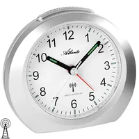 Atlanta Funkwecker ohne Ticken mit Licht Snooze Leuchtzeiger Analog