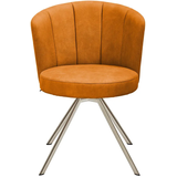 Venjakob Stuhl, Edelstahl, Cognac, Metall, Textil, Stativgestell, 62x83x64 cm, Goldenes M, Made in Germany, Dgm, DGM-Emissionslabel, Lederauswahl, Stoffauswahl, Typenauswahl, Sitzfläche 360° drehbar, Esszimmer, Stühle, Esszimmerstühle, Vierfußstühle