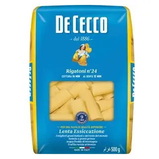 de-cecco Nudeln Rigatoni n. 24, Hartweizen, 500g