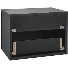 Juskys Wandschrank Nachttisch hängend Holz 40x29x30 cm - 2 Schubladen Wandmontage - Nachtkommode stabil - Nachtschrank Schwarz