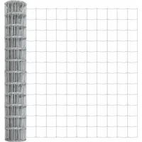 vidaXL Eurozaun Silber 1 x 10 m Feuerverzinktes Eisen