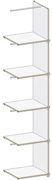 Regalsystem M6 Gentner-Design weiß, Designer Matthias Gentner, 197x40.2x39 cm