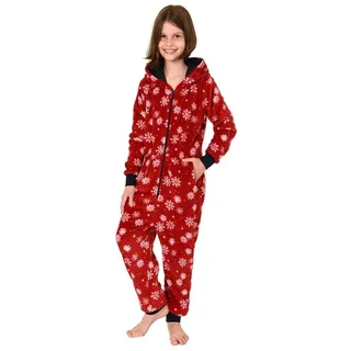 normann Jumpsuit Overall Onesie Schlafanzug Eiskristall Sterne in rot