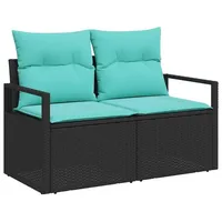 vidaXL Gartenlounge-Set 5-tlg. schwarz