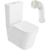 LaVita Tryton Einteilige Stand-WC mit WC-Sitz Weiß