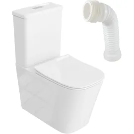 LaVita Tryton Einteilige Stand-WC mit WC-Sitz Weiß