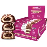 MaxiNutrition Creamy Core Bar Dark Chocolate Coconut, 12x45g Filled-Protein-Riegel, 32% Eiweißgehalt 14g je Riegel, low Sugar (1g), ohne Zuckerzusatz, ohne künstliche Aromen