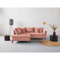 INOSIGN Ecksofa »Lörby L-Form«, Belastbarkeit bis 140kg pro Sitzplatz, auch mit Aqua clean-Bezug rosa