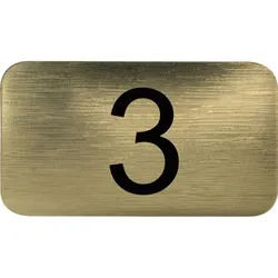 Nummernschild selbstklebend, 35 x 20 mm, Type 3, Kunststoff gold metallic