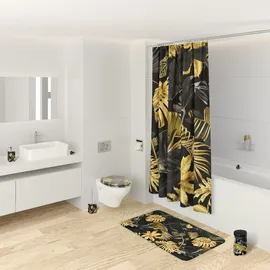 Sanilo Badezimmer Set, Seifenspender und WC Bürsten zur Auswahl, Klobürste ohne Bohren, schöne Designs (Golden Leaves)