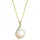 Elli DIAMONDS Halskette Damen Klassisch Perle mit Diamant 0,055 ct. Gelbgold
