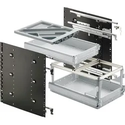 HETTICH Schreibtisch-Container Systema Top 2000 Schnellmontage Set S2 - Alu - Finish