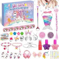 LuxusKollektion Adventskalender Einhorn Mädchen 2024 Schmuck Haarschmuck Tattoo 24 Füllungen