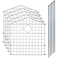 Teichzaun Oberbogen spitz 11tlg Set Gitter Steck Zaun Metall 5 Zaunelemente