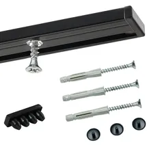 deco-raum Gardinenschiene Innenlauf Minimal Schwarz 190cm