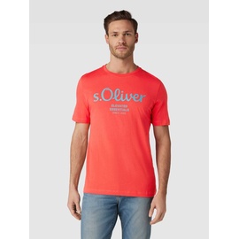 s.Oliver T-Shirt, mit Label-Print, Orange, XL