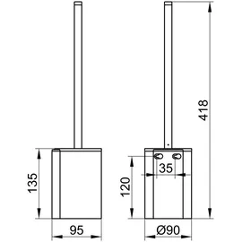 Keuco WC-Bürstengarnitur Plan Aluminium Silber/Weiß