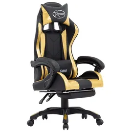 vidaXL Gaming-Stuhl mit Fußstütze Gold und Schwarz
