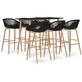 vidaXL 7-tlg. Bar-set Schwarz Vidaxl