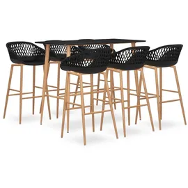 vidaXL 7-tlg. Bar-set Schwarz Vidaxl