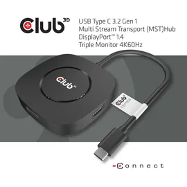 Club 3D Multi Stream Transport MST Hub, USB-C 3.0 auf 3x DisplayPort 1.4 Adapter (CSV-1550)